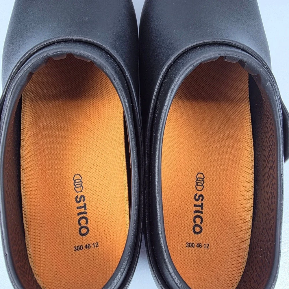 Stico Black Slip Resistant Professional Clogs Work Shoes Men Size 12 Chef NEC03S